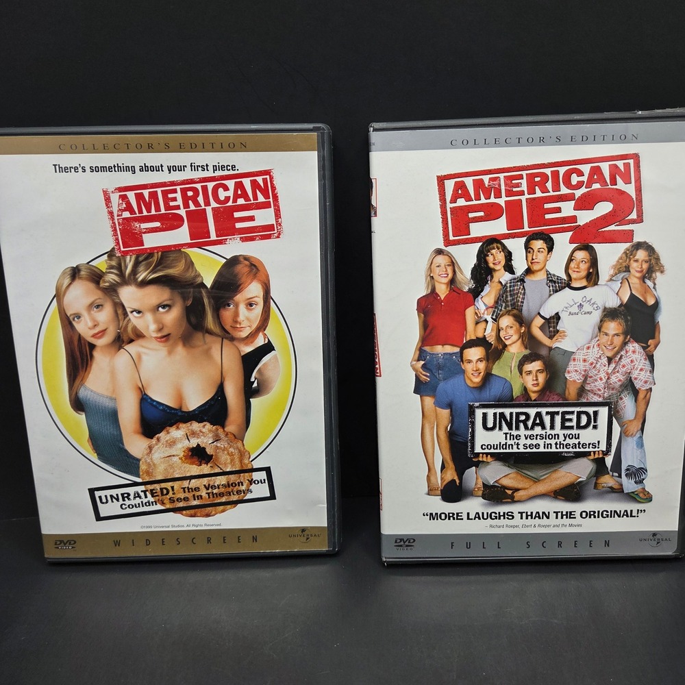 Universal American Pie 1 & 2 DVD Lot Unrated Collectors Ed Vintage Teen Comedy